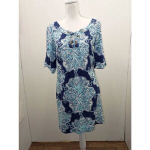 Lilly Pulitzer blue white seaside motif dress size small